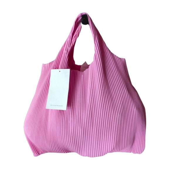 NWT COS Pink Pleated Recycle Polyester Tote Bag - Picture 1 of 8